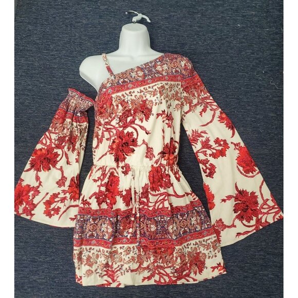 Free People Womens Modern Nomad One Shoulder Mini Dress Size XS Coachella NWT - Picture 1 of 12